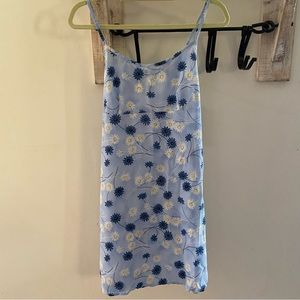 Y2K California Concepts blue floral sheer mini dress